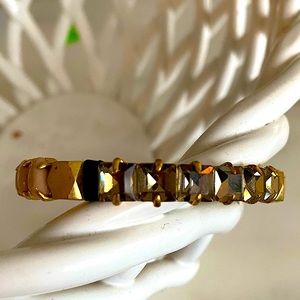 JCrew open cuff bracelet with moody jewels, great for a stack or solo.  Gorgeous